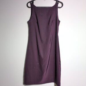 CDC Burgundy Evening Dress Size 4 Womens Sleeveless Beaded Grunge Party Cocktail